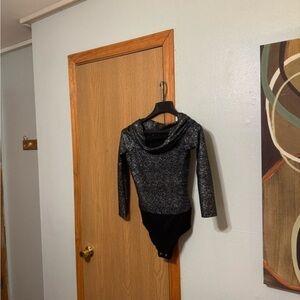 Zara "Festive Season" Small w/Sequins Off-the-Shoulder Bodysuit - EUC